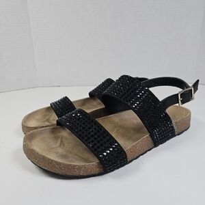 Aldo Black Rhinestone Sandals